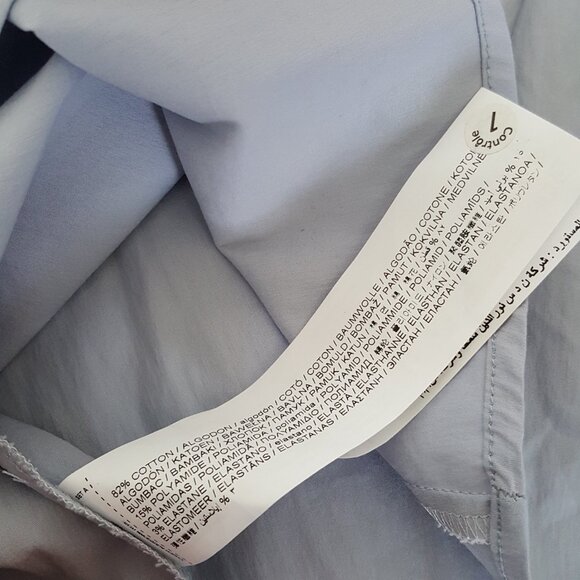 Mango Fitted Cotton Poplin Shirt Button Down Up Blue Office Work Business Casual - Picture 13 of 14